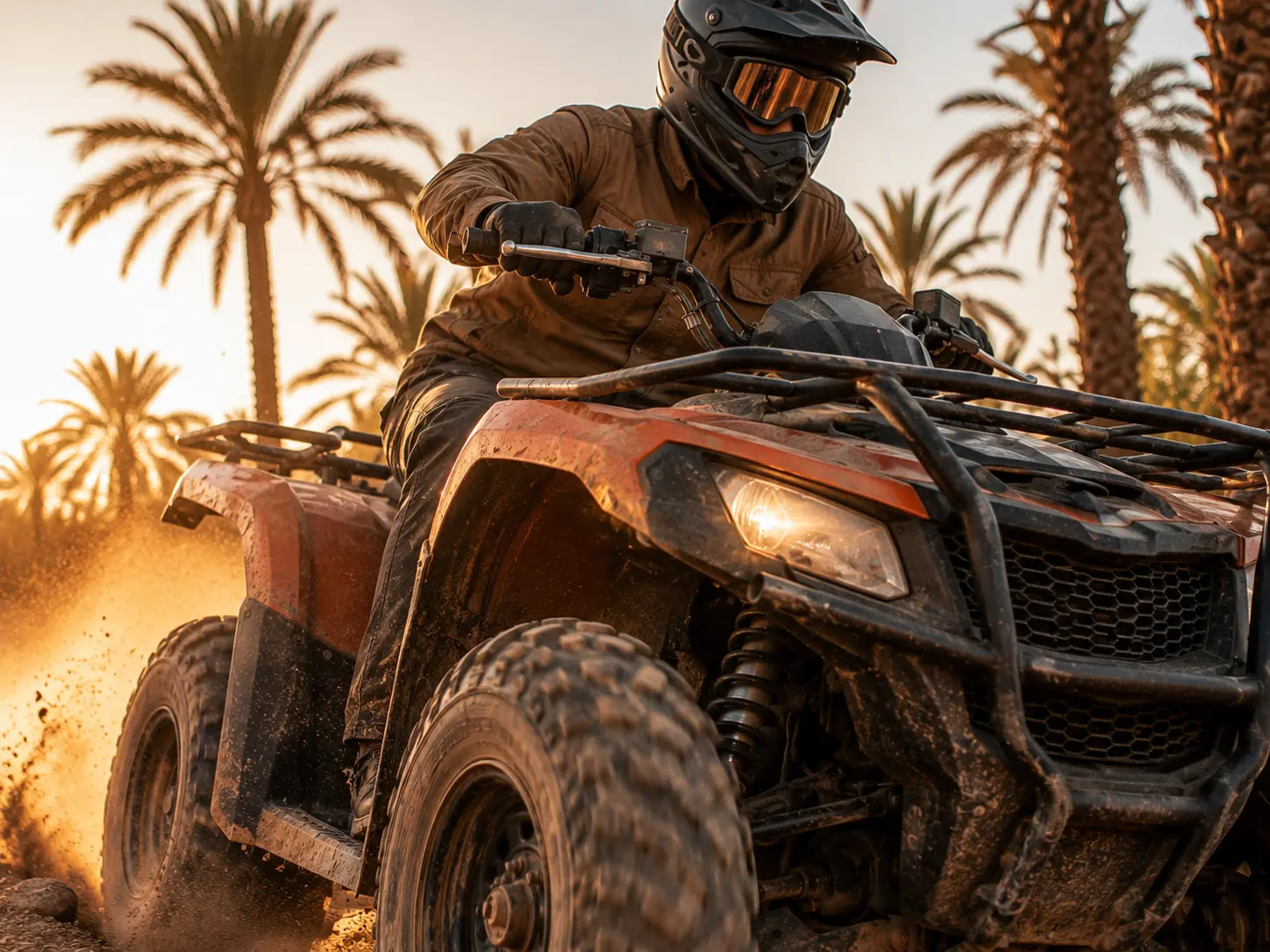Quad biking in the palm grove